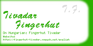 tivadar fingerhut business card